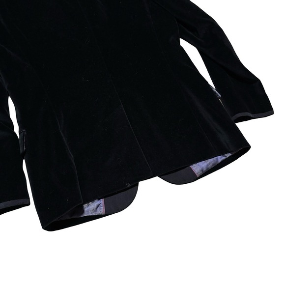 Ted Baker Jacket Black Velvet Tuxedo Smoking Blazer Satin Cigar Dinner Size 3/M - Picture 6 of 10